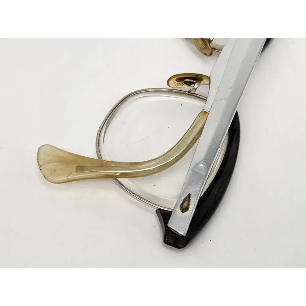 American Optical AO Mens Silver Browline Eyeglass Frame 1/10 12KGF 5 3/4 Vintage